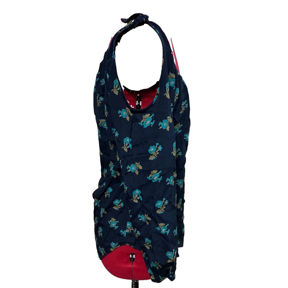 Rebecca Taylor Women’s Blue Long Sleeve 100% Silk Floral Shirt Size Medium - Picture 4 of 8